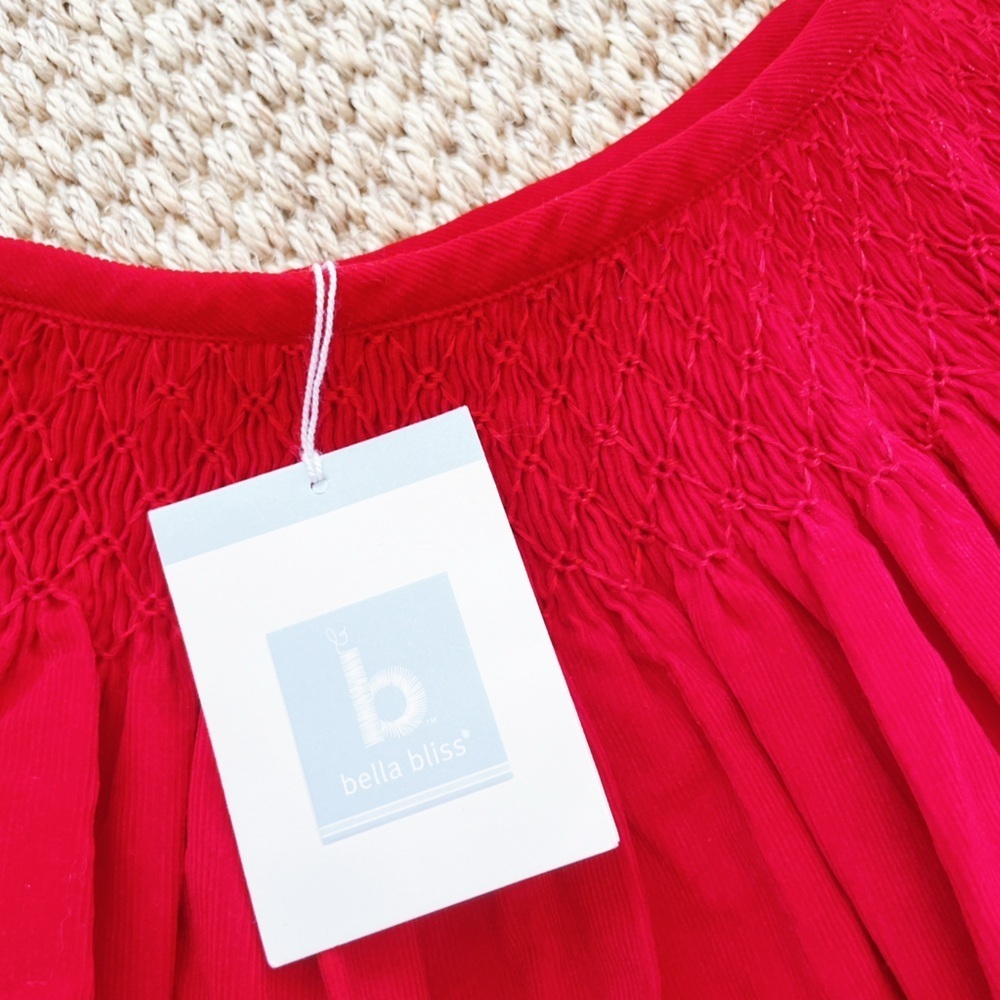 NWT Bella Bliss Smocked Waist Red Corduroy skirt girls 6x - Picture 3 of 7